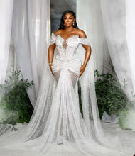 C2023-OS35P - off the shoulder fitted plus size beaded wedding gown