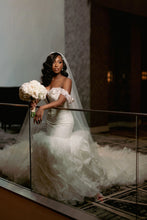 C2023-OSF87 - off the shoulder strapless fit-to-flare lace up back wedding gown