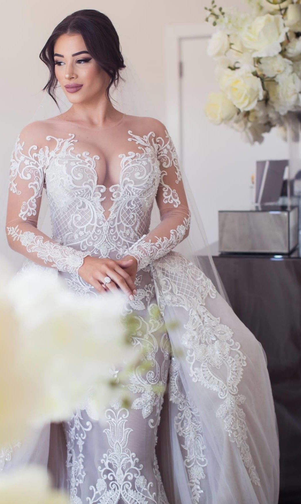 C2025-SK05 - beaded embroidery wedding gown