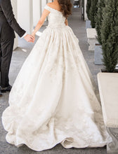 C2025-SY930 - beaded off the shoulder ball gown wedding dress