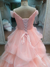 Pastel Pink Plus Size Ball Gown Wedding Dress by Darius