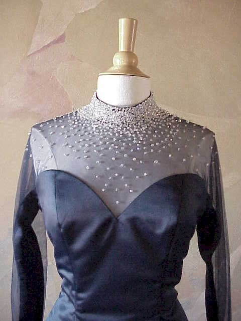 Darius Cordell estilo #1101bg - vestido de fiesta formal de manga larga azul marino