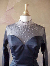 Darius Cordell style #1101bg - navy blue long sleeve formal ball gown