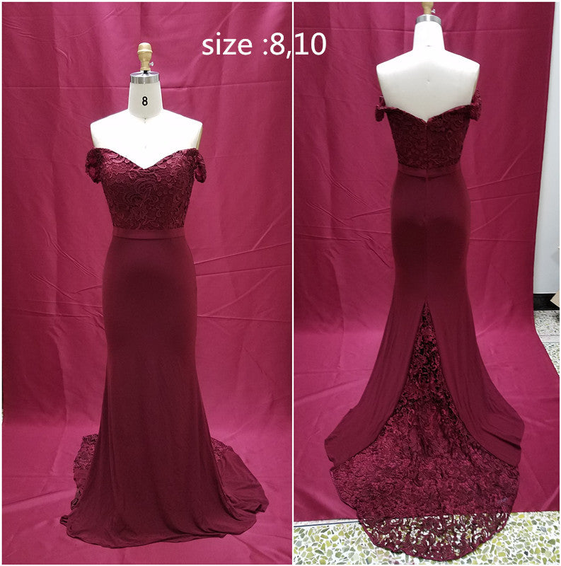 Off the shoulder evening dresses from dress Designer Darius