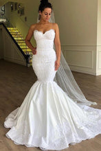 C2022-ms55 - Vestido de novia de encaje entallado y con vuelo y tirantes finos
