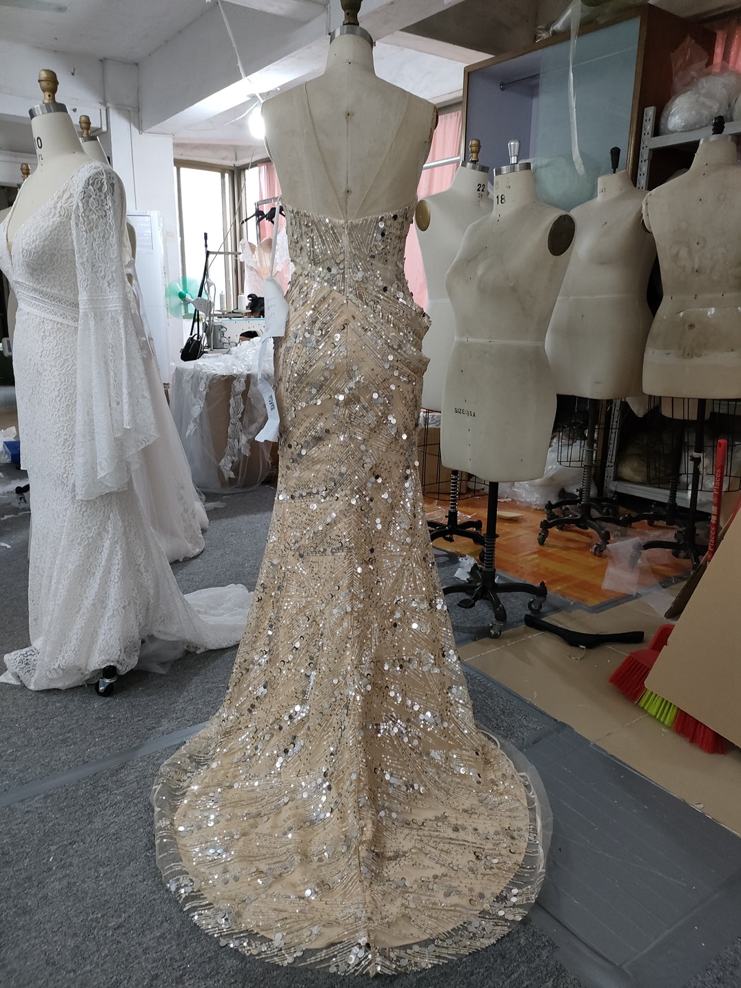 C2022-LFindlay Sheer sequin Prom Dress