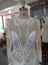 C2021-aSEllis - Inspired sheer bodice long sleeve wedding gown