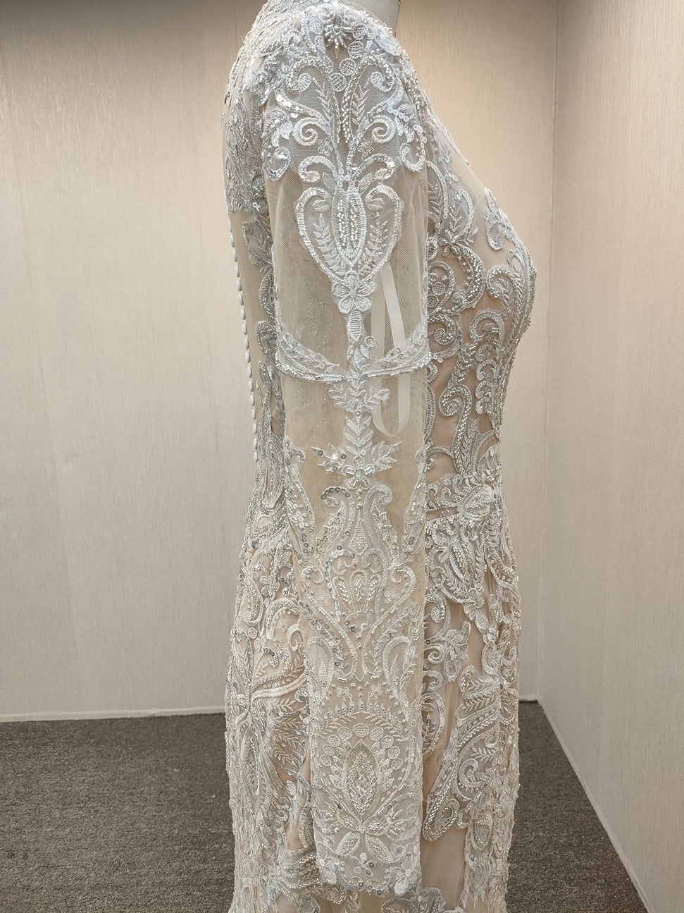 Style C2021-MHidalgo - Long Sleeve beaded embroidery wedding gown