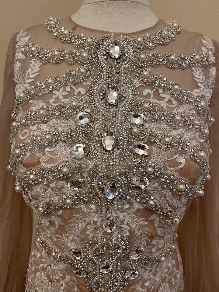 C2022-JD - Sheer illusion sleeve cocktail dress dance outfit