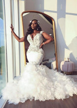 C2022-BLP577  Plus Size Fit-and-Flare wedding gown with bling