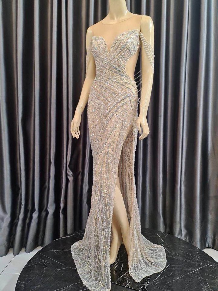 C2022-PG69 - crystal beaded and sequin competition pageant gown for sale