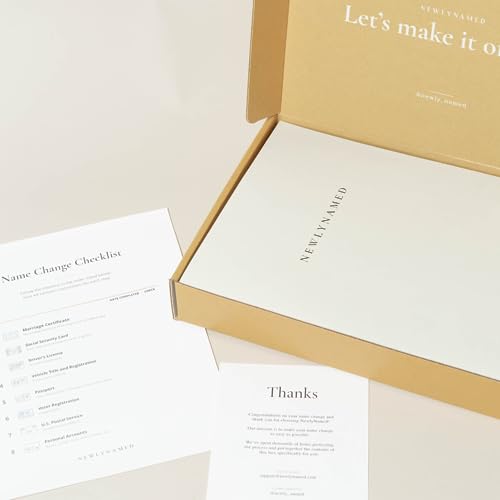 Tarjeta de regalo NewlyNamed Box - Kit de cambio de nombre personalizado después del matrimonio