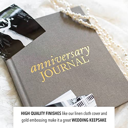 DUNCAN & STONE PAPER CO. Wedding Anniversary Journal (Taupe, 189 Pages) - Anniversary Book for Couple - Marriage Memory Book & Photo Album - Perfect Anniversary Journal for Couples