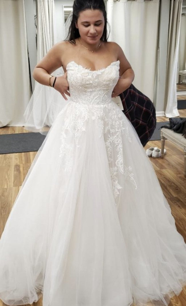 C2022-OSB202 - off the shoulder scoop neck formal wedding ball gown