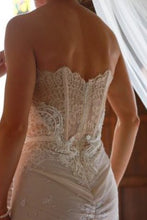 C2022-SL661 strapless fit-n-flare vintage style lace wedding gown