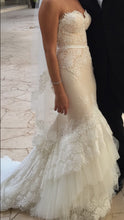 C2022-SL661 strapless fit-n-flare vintage style lace wedding gown