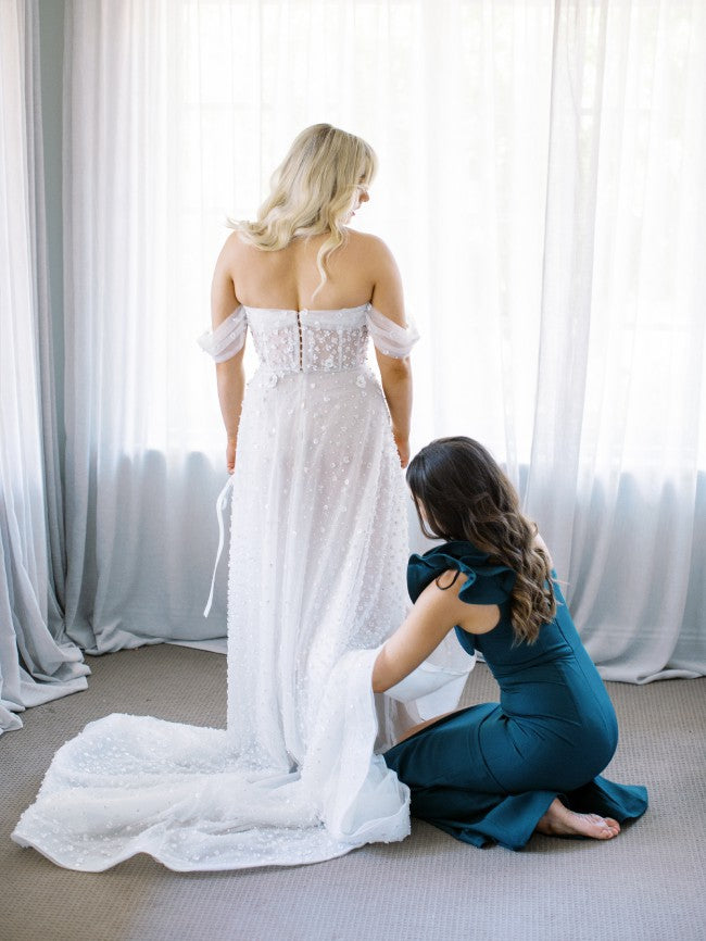 C2022aL511 - robe de mariée sans bretelles, épaules dénudées, grande taille