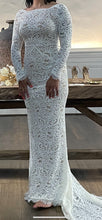 C2023-MLS44 - modest long sleeve backless wedding gown