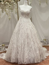 C2023-SAL312 - strapless a-line beaded wedding gown