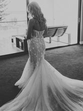 C2023-s552a - strapless beaded 3D flower motif wedding gown with cathedral train