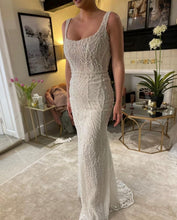 C2023-BSS808 - sleeveless scoop neck beaded wedding gown
