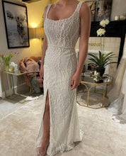 C2023-BSS808 - sleeveless scoop neck beaded wedding gown