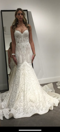 C2022-FF022  Fit-n-flare sweetheart wedding gown with embroidery