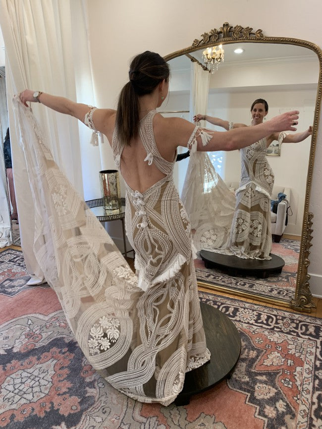 C2022-BH64 - Unique Bohemian wedding gown available