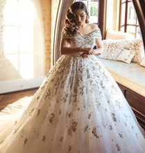 C2022-OB338 Vestido de novia con vestido de fiesta adornado con hombros descubiertos 