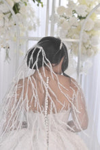 C2022-BB2T7 Sheer beaded long sleeve ball gown wedding dress