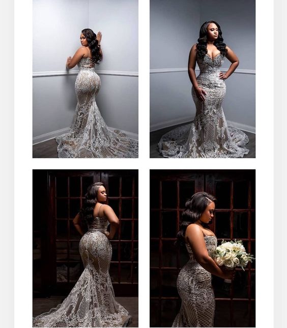 C2021-TT01 - fitted plus size strapless wedding gown with sweetheart bust line and fitted mermaid figure