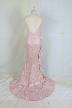 Style #95153 pastel pink couture designer 3D evening gown for pageants