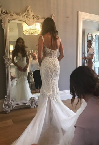 C2022-FF022 - Beaded embroidery wedding gown for less
