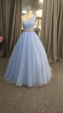 Style C2020-LDuff2 - One Shoulder Blue Formal Evening Gown