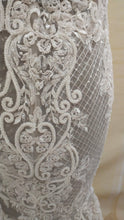 C2021-LaToya - Plus size embroidered wedding gown with illusion neckline