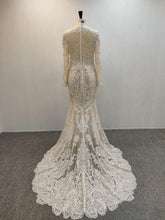 C2021-MHidalgo - Embroidered sheer long sleeve wedding gown