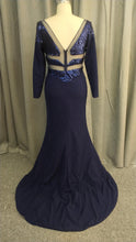C2021-Rosa - Robe de soirée bleue à manches longues