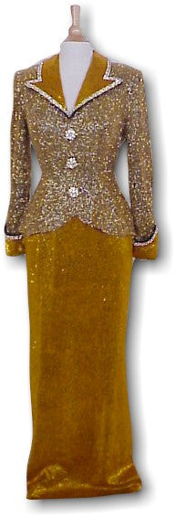 Style C97E-LB - Long sleeve Liquid beaded Pageant Gown