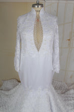 C2021-CGreen - Long sleeve plus size wedding gown