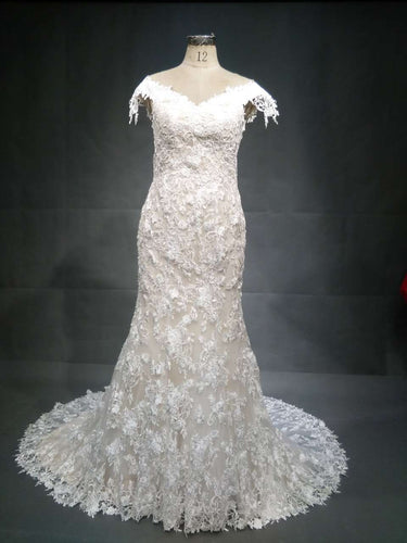 Style #Ci-Ahn - Cap Sleeve lace bridal gown