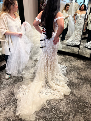 C2022-OS99 - Vestido de novia de talla grande con hombros descubiertos 