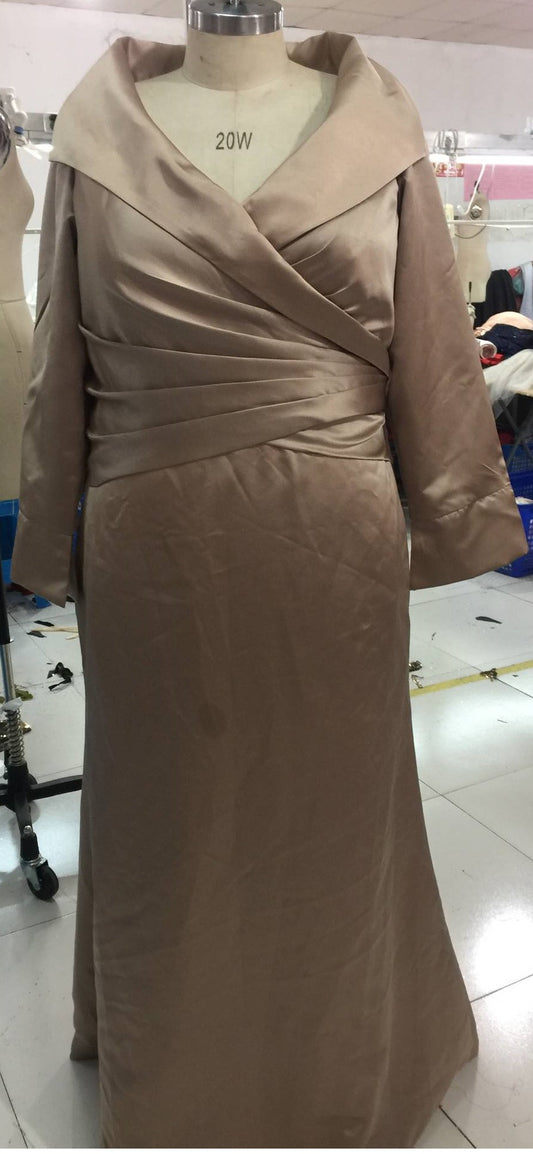 Gold plus size mother of the bride evening gowns