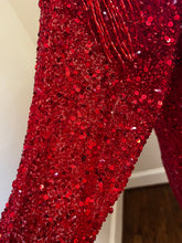 Style RM5193 - Replica of a Reba McEntire red long sleeve beaded pant suit