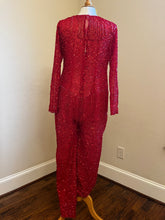 Style RM5193 - Replica of a Reba McEntire red long sleeve beaded pant suit