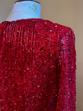 Style RM5193 - Replica of a Reba McEntire red long sleeve beaded pant suit