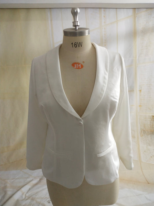 Estilo C2022JDpant - Traje pantalón sexy blanco de manga larga