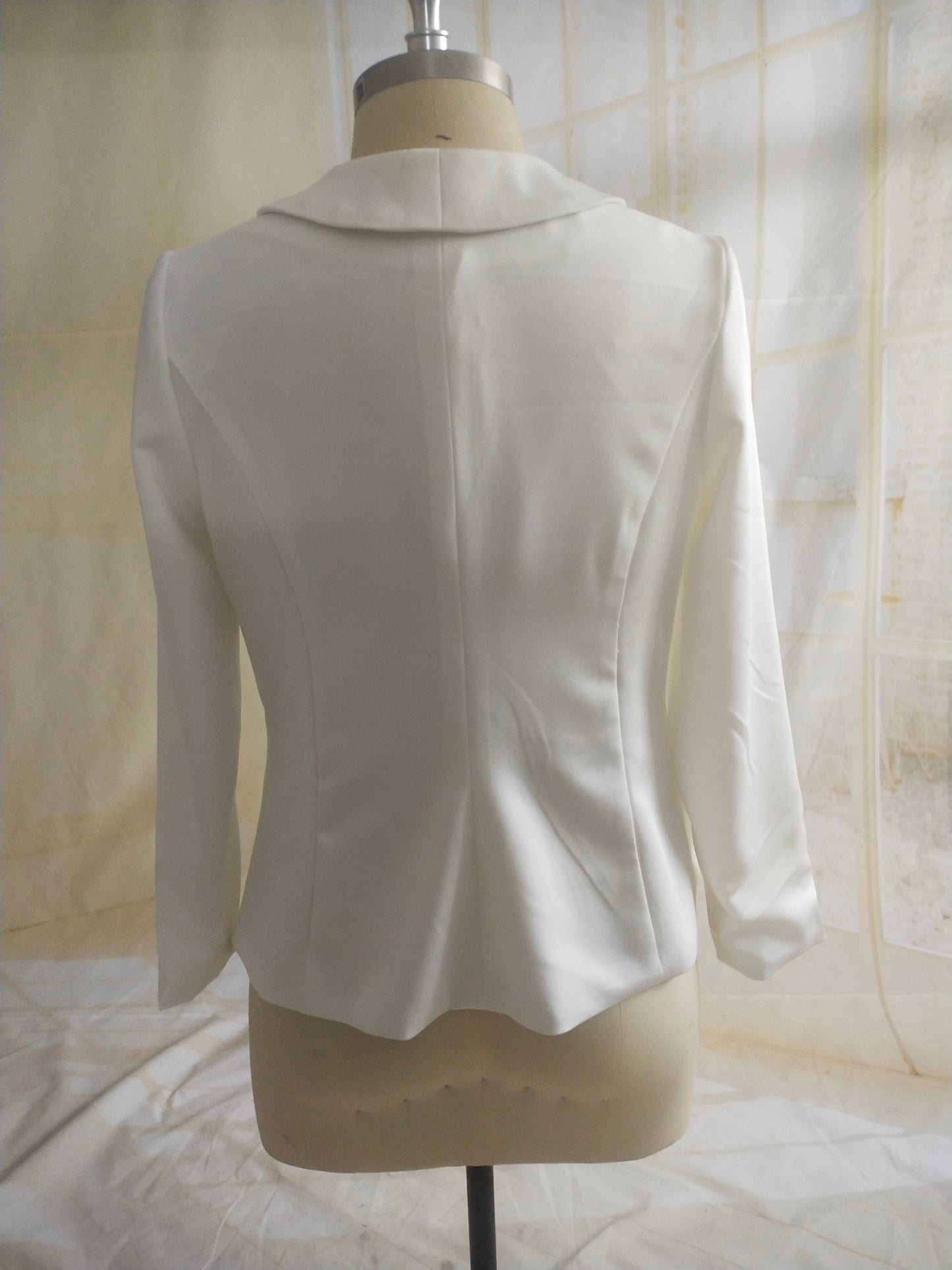 Style C2022JDpant - Tailleur pantalon sexy blanc à manches longues