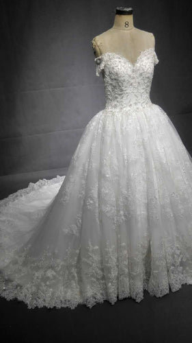 Style #C2017-toria - Off the shoulder beaded lace a-line wedding gown
