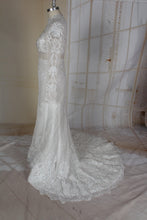 C2021-MHess - Sheer illusion long sleeve wedding gown