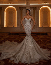C2022-VB88 - vestido de novia ajustado a vuelo sin tirantes con cuentas de cristal de Swarovski